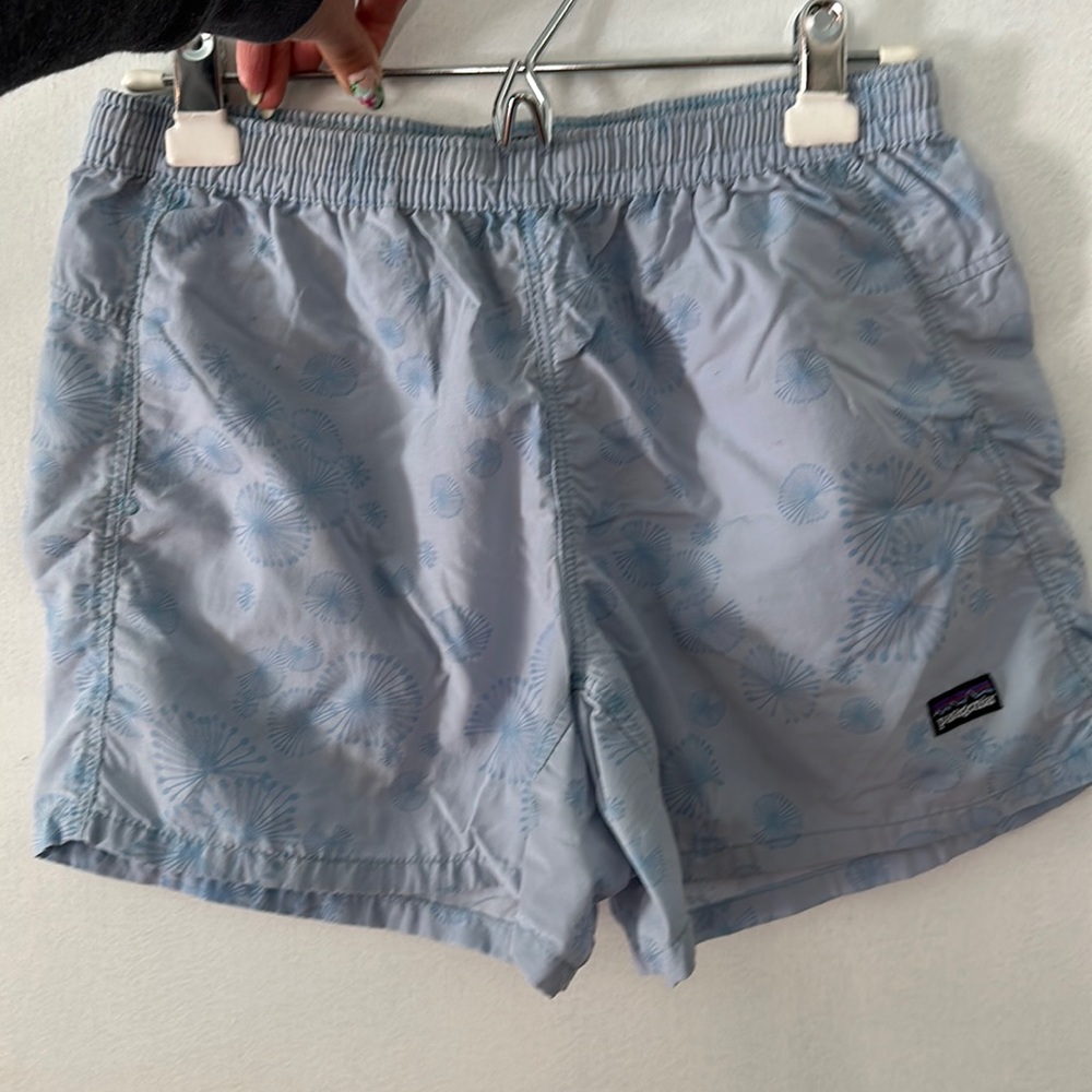 Women’s Patagonia Baggies Shorts, M, Light Blue Summer Elastic Waist Shorts